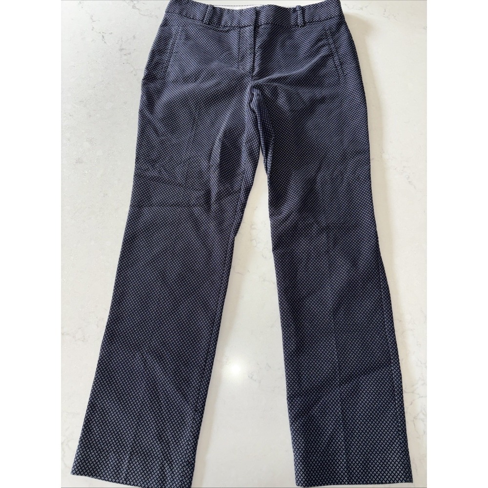 Talbots Womens 6P Pants Navy‎ White Dot Newport Dress Pant Ankle 30x27 Preppy